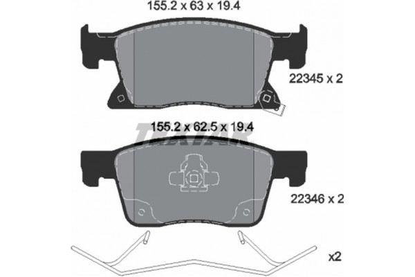 Textar Σετ τακάκια, Δισκόφρενα - 2234501 Textar Σετ τακάκια, Δισκόφρενα - 2234501