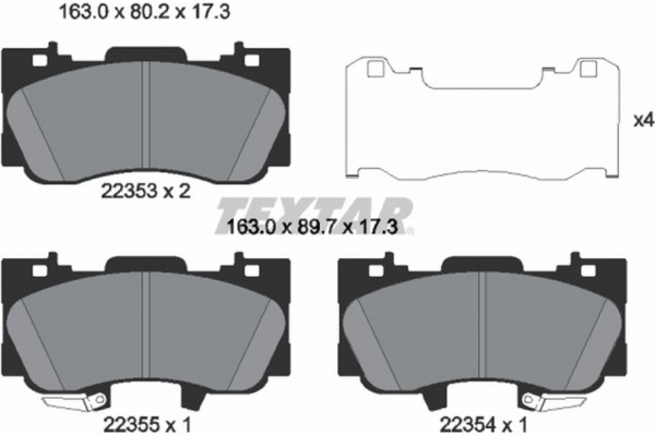 Textar Σετ τακάκια, Δισκόφρενα - 2235301 Textar Σετ τακάκια, Δισκόφρενα - 2235301