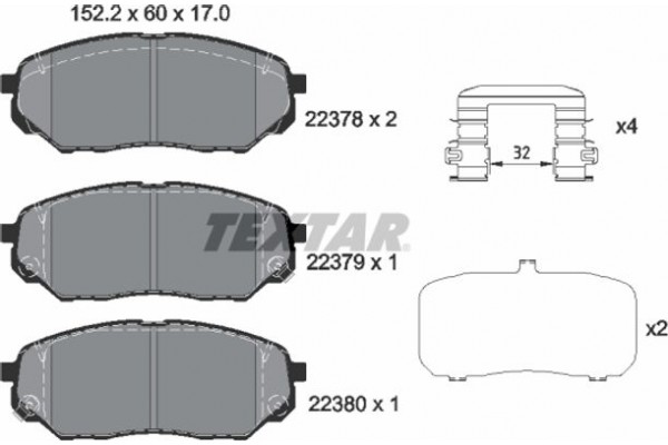 Textar Σετ τακάκια, Δισκόφρενα - 2237801