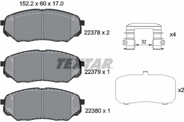 Textar Σετ τακάκια, Δισκόφρενα - 2237801 Textar Σετ τακάκια, Δισκόφρενα - 2237801