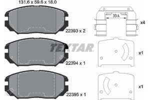 Textar Σετ τακάκια, Δισκόφρενα - 2239301