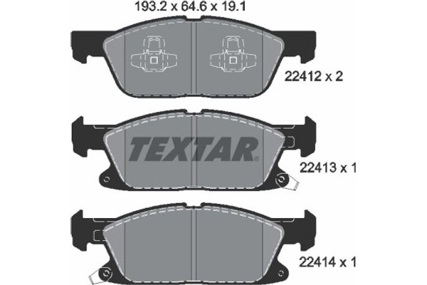 Textar Σετ τακάκια, Δισκόφρενα - 2241201