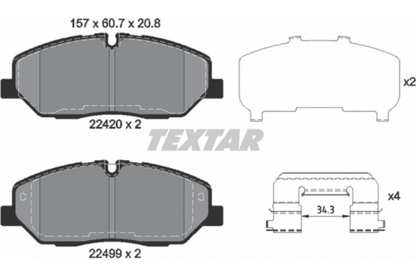 Textar Σετ τακάκια, Δισκόφρενα - 2242001 Textar Σετ τακάκια, Δισκόφρενα - 2242001