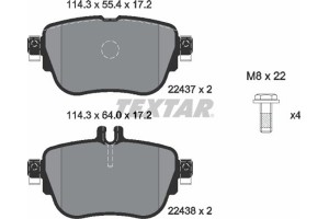 Textar Σετ τακάκια, Δισκόφρενα - 2243701