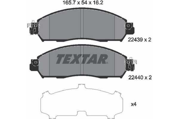 Textar Σετ τακάκια, Δισκόφρενα - 2243901