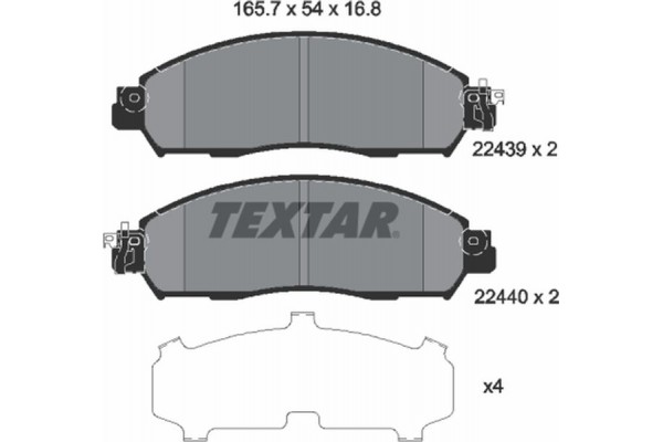 Textar Σετ τακάκια, Δισκόφρενα - 2243901 Textar Σετ τακάκια, Δισκόφρενα - 2243901