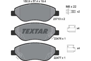 Textar Σετ τακάκια, Δισκόφρενα - 2247601