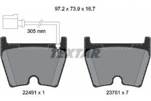 Textar Σετ τακάκια, Δισκόφρενα - 2249101