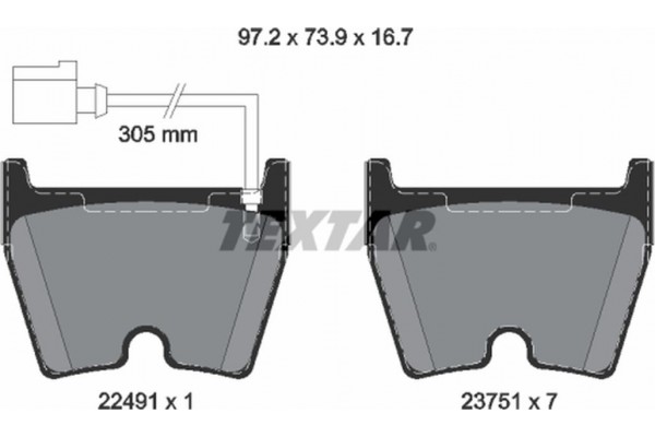 Textar Σετ τακάκια, Δισκόφρενα - 2249101 Textar Σετ τακάκια, Δισκόφρενα - 2249101