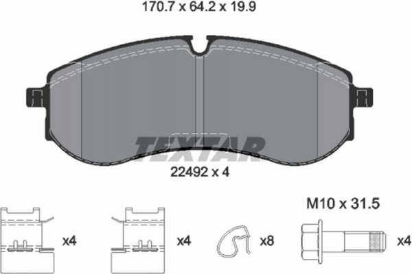 Textar Σετ τακάκια, Δισκόφρενα - 2249201 Textar Σετ τακάκια, Δισκόφρενα - 2249201