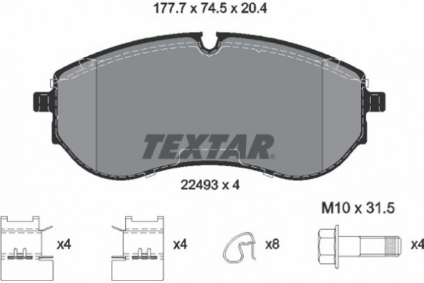 Textar Σετ τακάκια, Δισκόφρενα - 2249301