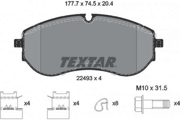 Textar Σετ τακάκια, Δισκόφρενα - 2249301 Textar Σετ τακάκια, Δισκόφρενα - 2249301
