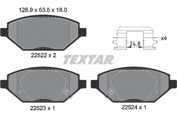Textar Σετ τακάκια, Δισκόφρενα - 2252201 Textar Σετ τακάκια, Δισκόφρενα - 2252201