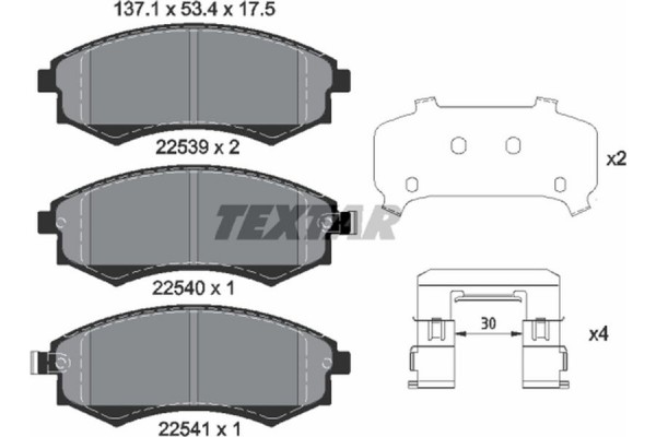 Textar Σετ τακάκια, Δισκόφρενα - 2253901 Textar Σετ τακάκια, Δισκόφρενα - 2253901