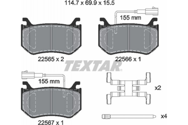 Textar Σετ τακάκια, Δισκόφρενα - 2256501 Textar Σετ τακάκια, Δισκόφρενα - 2256501