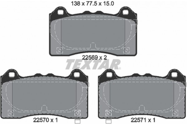 Textar Σετ τακάκια, Δισκόφρενα - 2256901 Textar Σετ τακάκια, Δισκόφρενα - 2256901