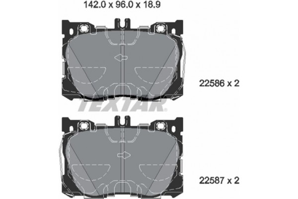 Textar Σετ τακάκια, Δισκόφρενα - 2258601 Textar Σετ τακάκια, Δισκόφρενα - 2258601