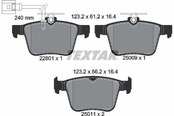 Textar Σετ τακάκια, Δισκόφρενα - 2260101