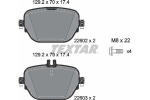 Textar Σετ τακάκια, Δισκόφρενα - 2260201