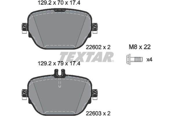 Textar Σετ τακάκια, Δισκόφρενα - 2260201 Textar Σετ τακάκια, Δισκόφρενα - 2260201