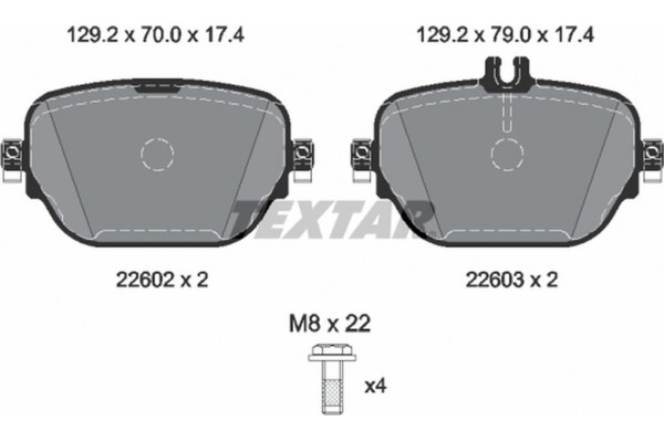 Textar Σετ τακάκια, Δισκόφρενα - 2260203 Textar Σετ τακάκια, Δισκόφρενα - 2260203