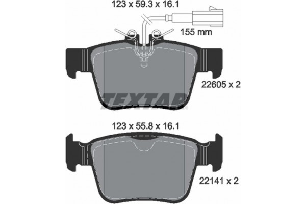 Textar Σετ τακάκια, Δισκόφρενα - 2260501 Textar Σετ τακάκια, Δισκόφρενα - 2260501