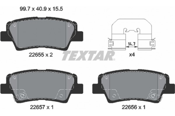 Textar Σετ τακάκια, Δισκόφρενα - 2265501