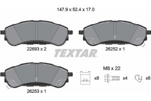Textar Σετ τακάκια, Δισκόφρενα - 2269301
