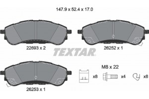 Textar Σετ τακάκια, Δισκόφρενα - 2269301