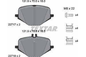 Textar Σετ τακάκια, Δισκόφρενα - 2271701