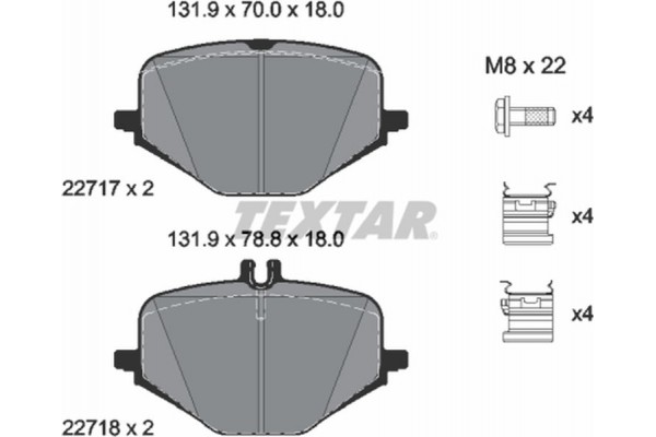 Textar Σετ τακάκια, Δισκόφρενα - 2271701 Textar Σετ τακάκια, Δισκόφρενα - 2271701