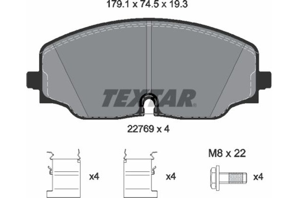 Textar Σετ τακάκια, Δισκόφρενα - 2276901