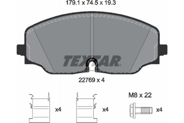 Textar Σετ τακάκια, Δισκόφρενα - 2276901 Textar Σετ τακάκια, Δισκόφρενα - 2276901