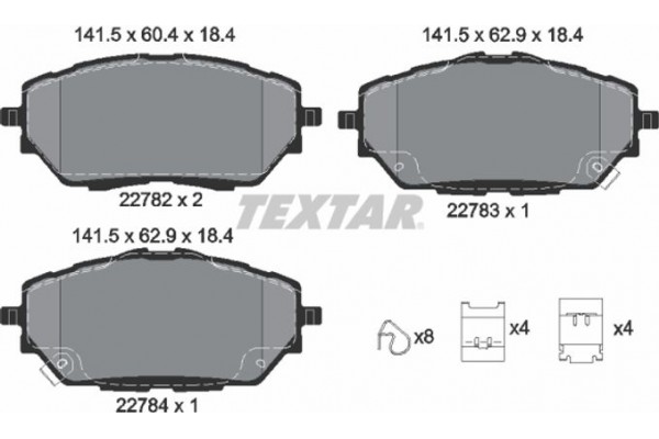 Textar Σετ τακάκια, Δισκόφρενα - 2278201