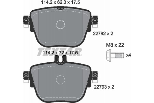 Textar Σετ τακάκια, Δισκόφρενα - 2279201 Textar Σετ τακάκια, Δισκόφρενα - 2279201