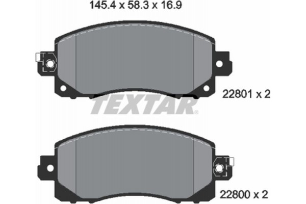 Textar Σετ τακάκια, Δισκόφρενα - 2280001 Textar Σετ τακάκια, Δισκόφρενα - 2280001