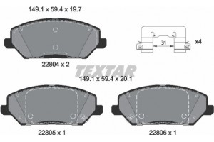 Textar Σετ τακάκια, Δισκόφρενα - 2280401