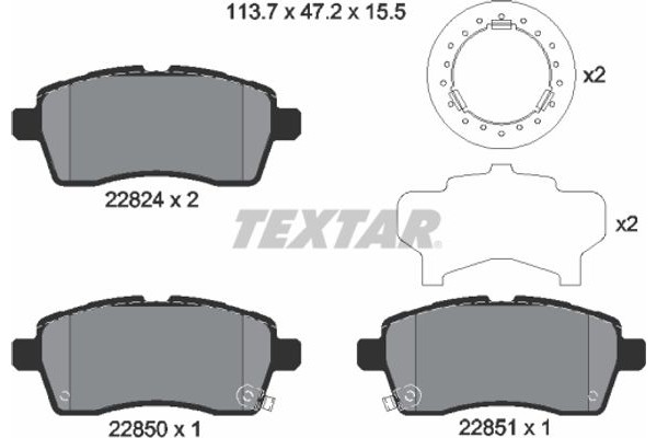 Textar Σετ τακάκια, Δισκόφρενα - 2282401