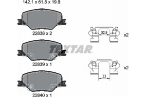 Textar Σετ τακάκια, Δισκόφρενα - 2283801