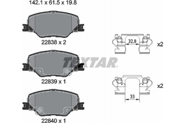Textar Σετ τακάκια, Δισκόφρενα - 2283801 Textar Σετ τακάκια, Δισκόφρενα - 2283801