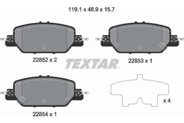 Textar Σετ τακάκια, Δισκόφρενα - 2285201