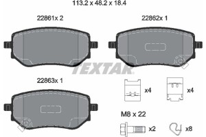 Textar Σετ τακάκια, Δισκόφρενα - 2286101