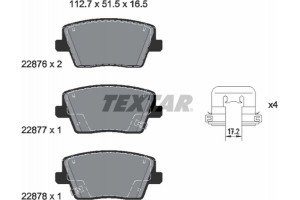Textar Σετ τακάκια, Δισκόφρενα - 2287601