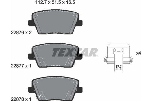 Textar Σετ τακάκια, Δισκόφρενα - 2287601