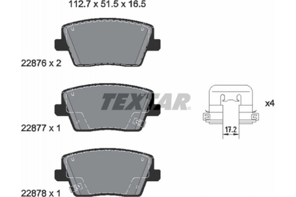 Textar Σετ τακάκια, Δισκόφρενα - 2287601 Textar Σετ τακάκια, Δισκόφρενα - 2287601