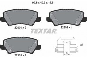 Textar Σετ τακάκια, Δισκόφρενα - 2290101
