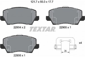 Textar Σετ τακάκια, Δισκόφρενα - 2290401