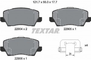 Textar Σετ τακάκια, Δισκόφρενα - 2290401