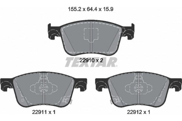 Textar Σετ τακάκια, Δισκόφρενα - 2291001 Textar Σετ τακάκια, Δισκόφρενα - 2291001