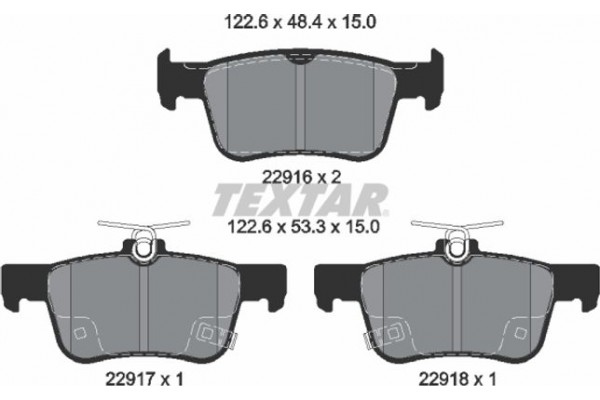 Textar Σετ τακάκια, Δισκόφρενα - 2291601